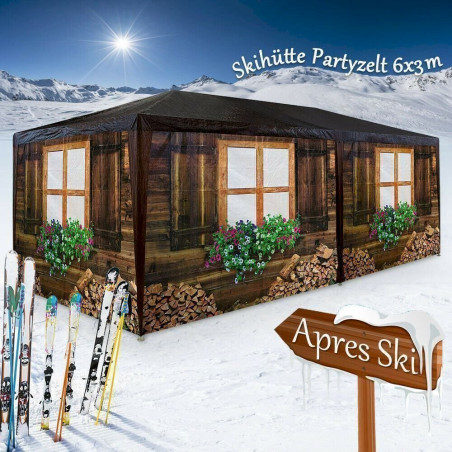 Deuba 994237 Pavillon 3x6 m Partyzelt Festzelt Almhütte Gartenzelt Bierzelt Zelt Apres Ski