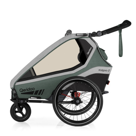 Qeridoo Kidgoo2 Kinderfahrradanhänger 2-sitzer - ivy green