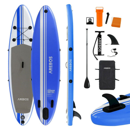 Arebos SUP Board aufblasbar mit Paddel 320 cm Blau