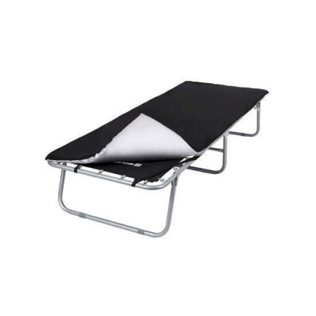 Lit de camp matelas noir 200cm