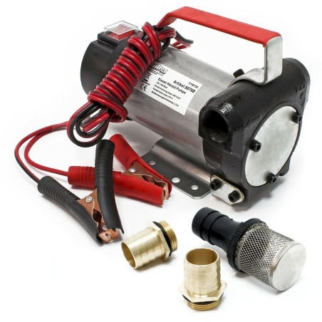 WilTec 50768 Pompe à Fuel ou Gasoil bio Autoaspirante 12V/160W 40l/min Mobile