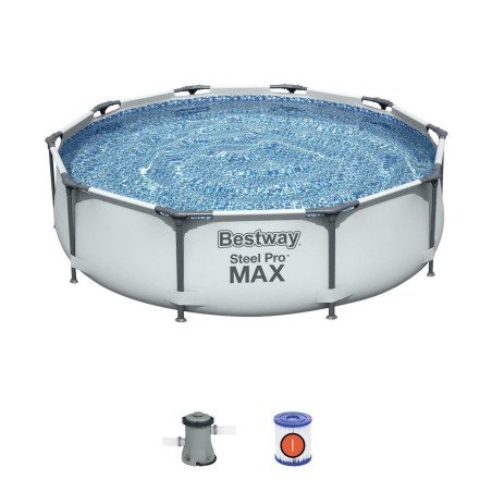 Bestway Steel Pro Max Framepool Piscine Armature en Acier 305 X 76 CM Avec Pompe 56408