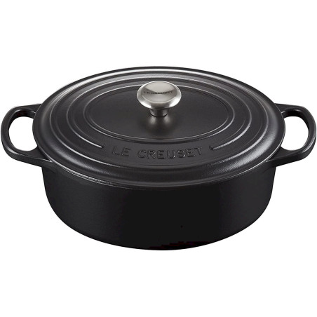 Le Creuset 21178290000430 Signature Cocotte Ovale Fonte Noir Mat 29 cm