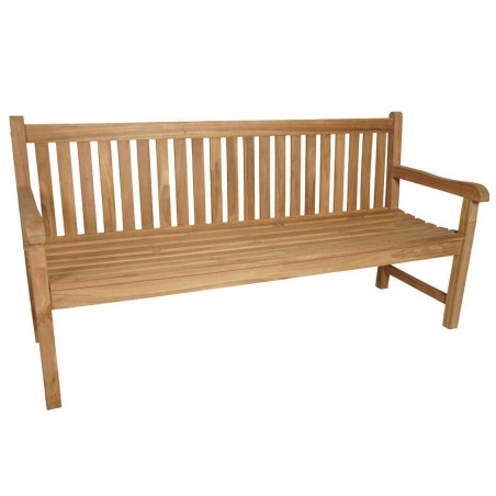 KMH 4er Teak Gartenbank 180 cm Sitzbank Holzbank Parkbank Bank 4-sitzer Holz