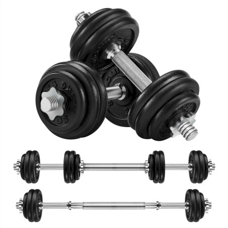 SONGMICS Kit haltères musculation noir 30 kg