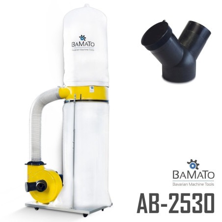 BAMATO Absauganlage AB-2530 mit Y-Adapter Späneabsaugung Absaugung 230V