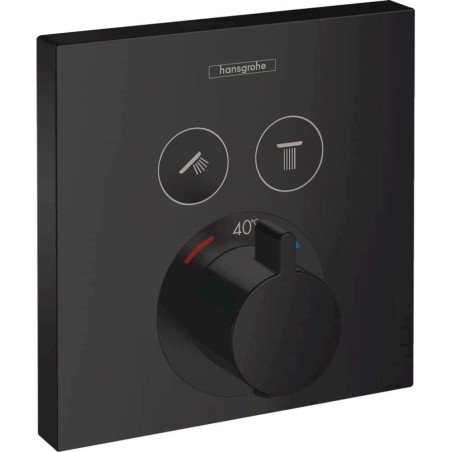 Hansgrohe ShowerSelect Thermostat encastré pour 2 sorties noir mat