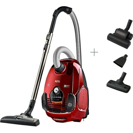 AEG VX7 Power Animal Aspirateur avec Sac spécial animaux do­mes­tiques, Rouge chili [Classe éner­gé­tique A+]