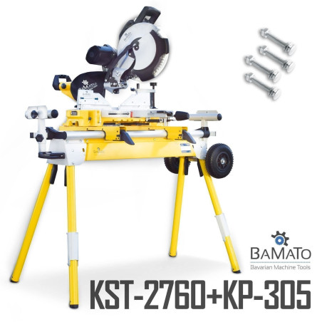 BAMATO Zug- Kapp- und Gehrungssäge KP-305 + Maschinenständer KST-2760