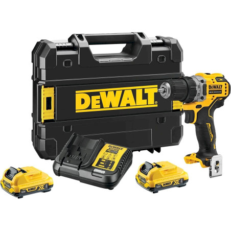 Dewalt Akku-Bohrschrauber 12V DCD701D2 mit 2x 2,0Ah Akku + Lader in TSTAK-Box