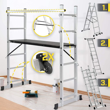 Jago Baugerüst 4 in1 Arbeitshöhe max 280cm mit Rollen