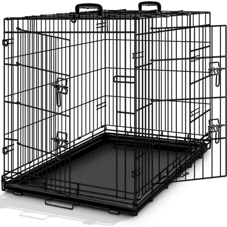 TRESKO Hundekäfig XL 107x71x77cm Metall Transportkäfig Auto Hundebox