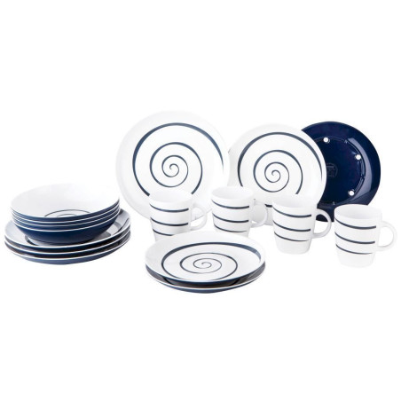 Gimex Classic Line Twist Set de vaisselle de camping, 16 pcs, bleu