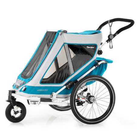 Qeridoo® Remorque vélo enfant Speedkid2 petrol 2020