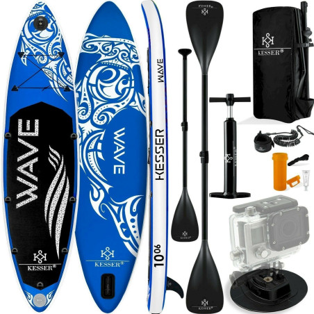 KESSER KE1560 SUP Board Set Blau 320CM Stand Up Paddling aufblasbar Surfboard Paddel ISUP Premium