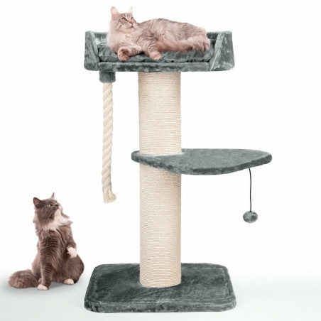 Happypet Arbre à Chat Massif en sisal 120 cm Gris