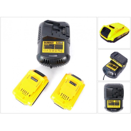 Pack 2 batteries Dewalt DCB105D2 18 Volts Li-Ion 2Ah + chargeur