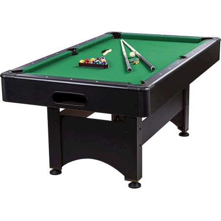 GamesPlanet TRENDLINE Table de billard 6ft + accessoires, 184x108x82cm noir/vert