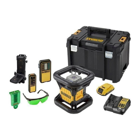 Dewalt DCE079D1G Niveau laser rotatif 360° lignes vert à batteries 18V Li-Ion (1x batterie 2,0Ah) dans TSTAK