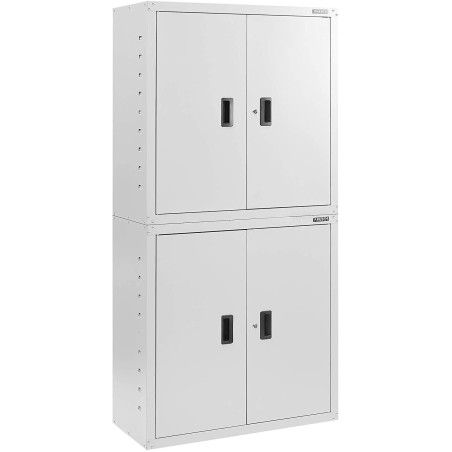 Aktenschrank Büroschrank 90 x 40 x 180 cm mit Höhenverstellbarer Einlegeboden und Zylinderschloss, grau