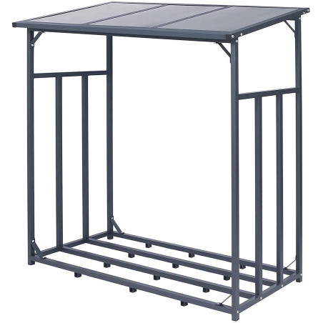 Metall Kaminholzunterstand Kaminholzregale 185x185x70 cm anthrazit ML-Design