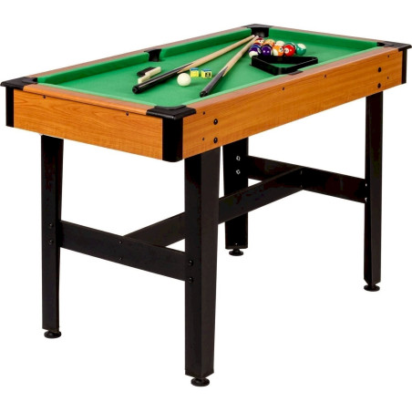 Table de Billard COMPACT 4ft + accessoires, 122x61x76cm bois clair/vert