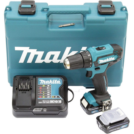 Makita Akku-Bohrschrauber DF333DSAE 12V 2x2,0Ah Akku + Lader im Handwerkerkoffer