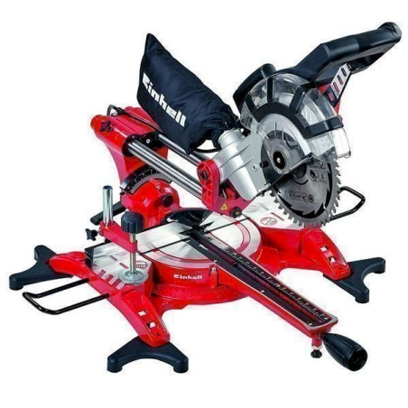 Einhell Zug Kapp Gehrungssäge TC-SM 2131 Dual (1800 W, Sägeblatt Ø 210 mm, Schnittbreite 310 mm, schwenkbarer Sägekopf,