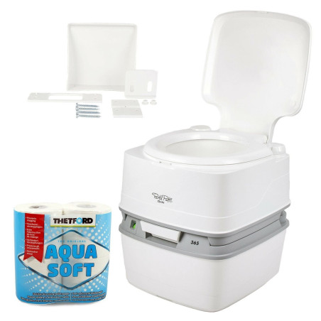 Porta Potti Qube 365 Toilette+Befestigung+Toilettenpapier+Chemie für Wohnwagen