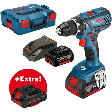 Bosch Ak­ku-Bohr­schrau­ber GSR 18V-28, mit 2 x 5,0-Ah-Ak­ku, ProCORE18V 4,0 Ah, L-BOXX - Tro­cken­bau­schrau­ber