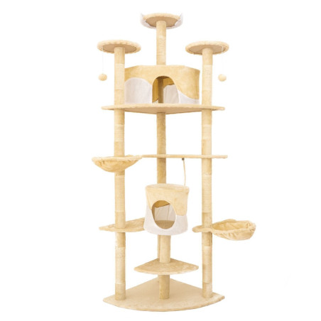 GartenXL COOLCAT Kratzbaum Beige/Weiß Katzenkratzbaum für Katzen Katzenbaum Sisal Kletterbaum Höhe 204 cm