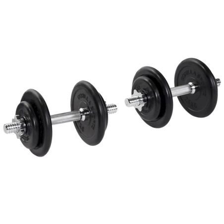 GORILLA SPORTS® Kurzhan­teln 2er Set Gummi 20 kg Hantelset 30mm Han­tel­schei­ben