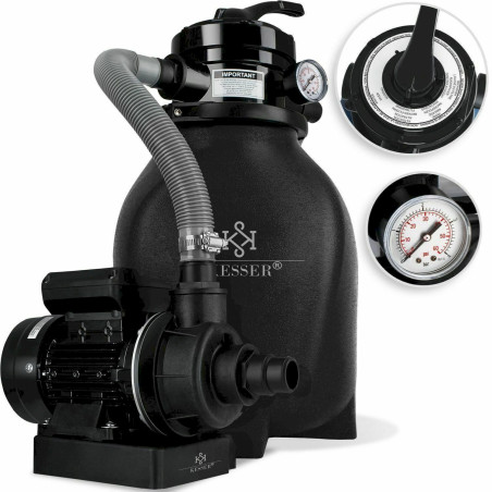 KESSER® Sandfilteranlage Filterkessel Sandfilter für Pool pumpe Schwimmbadpumpe- Schwarz