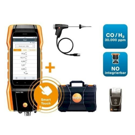 Testo Abgasmessgerät 300 Profi-Set - (O2, CO H2-kompensiert bis 30.000 ppm, NO nachrüstbar)