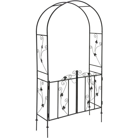 DEMA Rosenbogen mit Türe Pergola 112×37×214cm