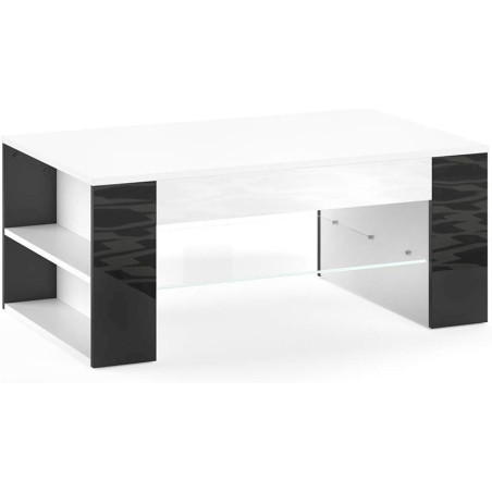 Table Basse Vicco STELIOS en Blanc Noir 100 × 42 × 60 cm