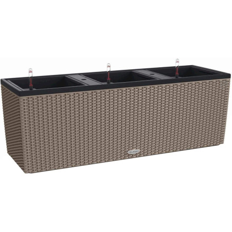 Lechuza TRIO Cottage 40 All-in-One Set, bac à plantes avec réservoir d'eau intégré - brun sable