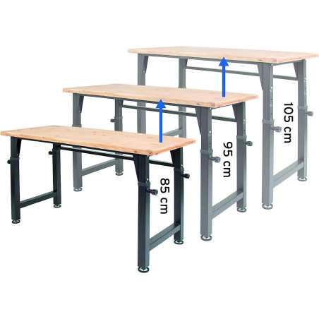 Rikta Werkbank Höhenverstellbar 135×60×85/95/105 cm