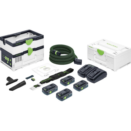 Festool CLEANTEC CTMC SYS HPC 4,0 I-Plus Akku-Absaugmobil (4x 4Ah Akku + Doppelladegerät)