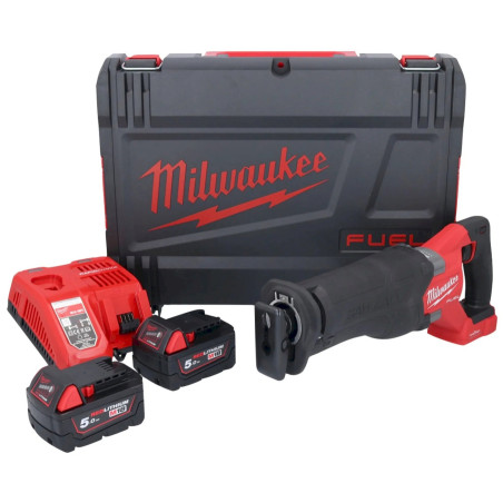 Milwaukee M18 ONEFSZ-502X Akku-Säbelsäge (2x 5Ah Akku + Schnellladegerät)