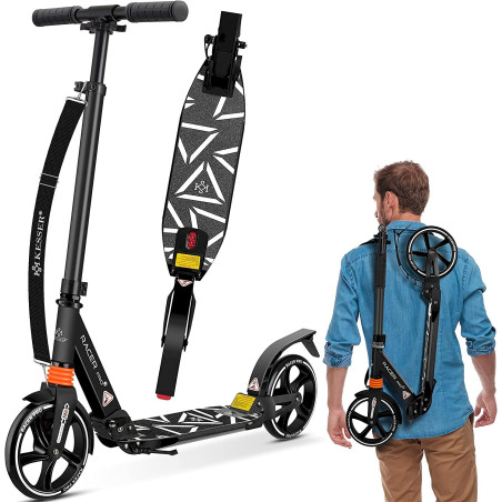 KESSER Cityroller Scooter Kinderroller Tretroller Kickroller 205mm Schwarz