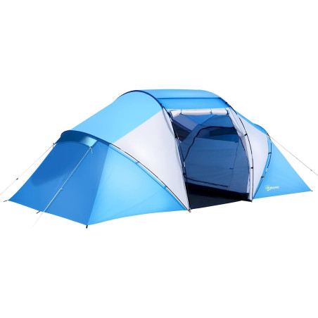 Outsunny Tente de camping familiale 4-6 personnes bleu