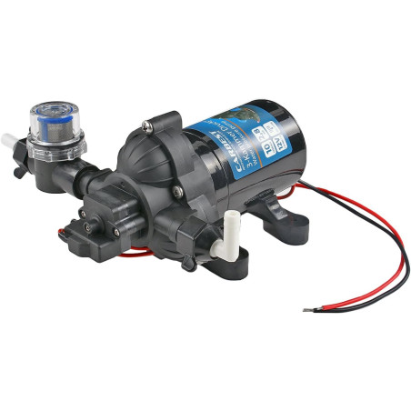 Carbest Wasserpumpe 12V 10 Ltr/Minute 2,8 Bar inkl Vorfilter 3 Kammer Membran