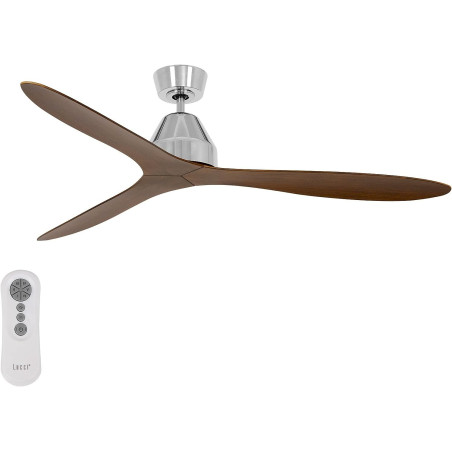 Lucci Air Whitehaven ventilateur de plafond 142 cm à haute efficacité énergétique chrome brossé / koa foncé