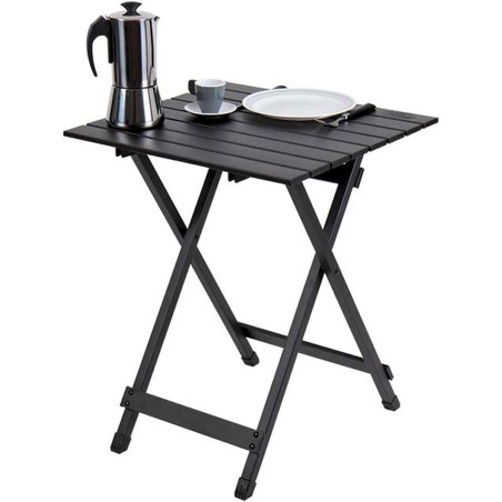 Camp4 Table pliante en aluminium simple noir 50x50x64 cm