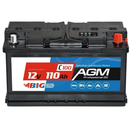 BIG Professional AGM 12V 110Ah C100 Solarbatterie Versorgungsbatterie