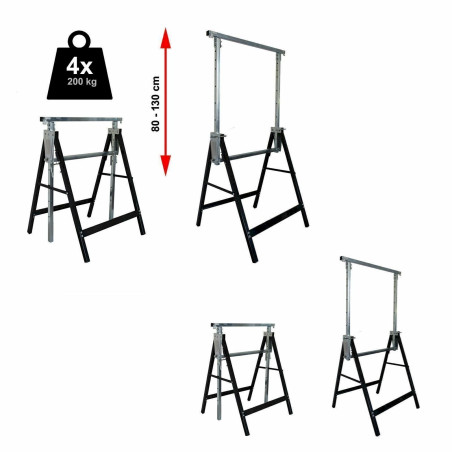 Baumarktplus 4 x Charge 200 kg vTools  tréteau de maçon