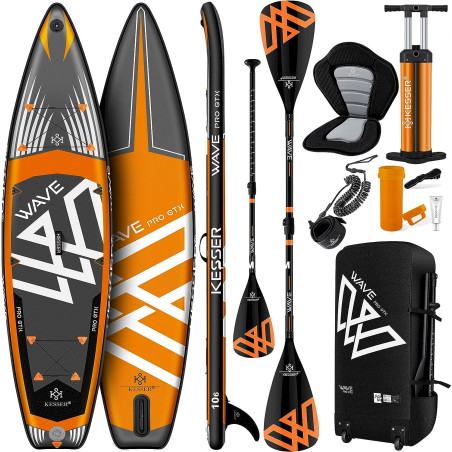 KESSER Kit de Stand up Paddle avec Planche Gonflable Pro GTX Orange 320cm