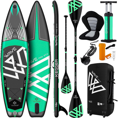 KESSER Kit de Stand up Paddle avec Planche Gonflable Pro GTX Vert 320cm