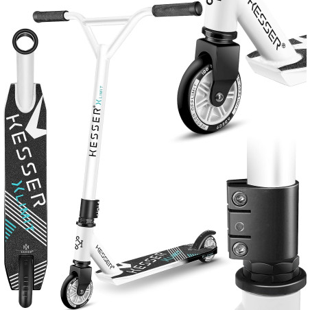 KESSER Trottinette de Loisir - Trottinette Freestyle X-Limit Blanc - Noir